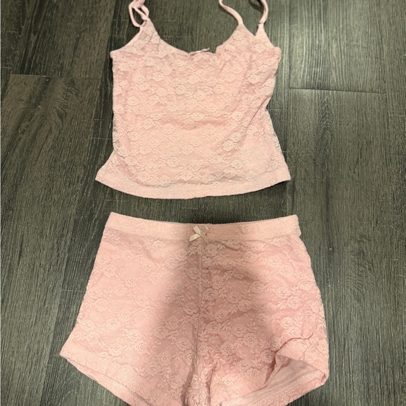 White Fox Boutique Other - White Fox Boutique Blush Lace Pajama Set